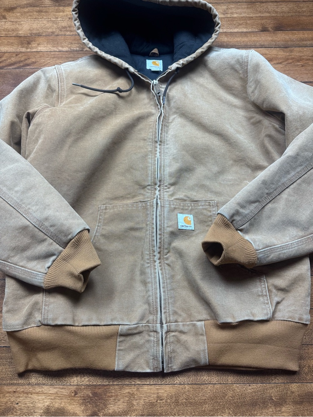 Y2K Carhartt WJ130 211 Brown Duck Hooded Canvas Jacket